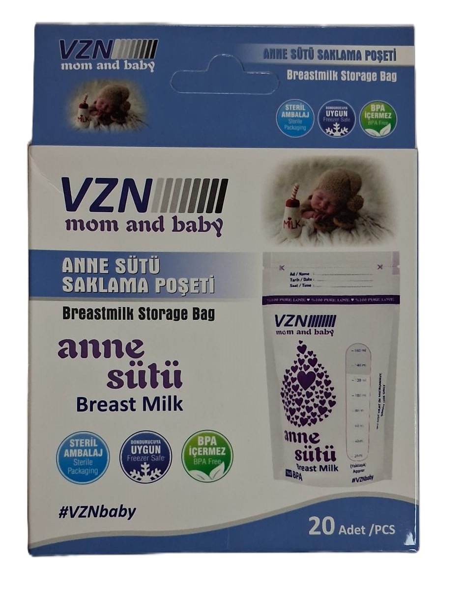 VZN Mom and Baby Anne Sütü Saklama Poşeti 20 Adet
