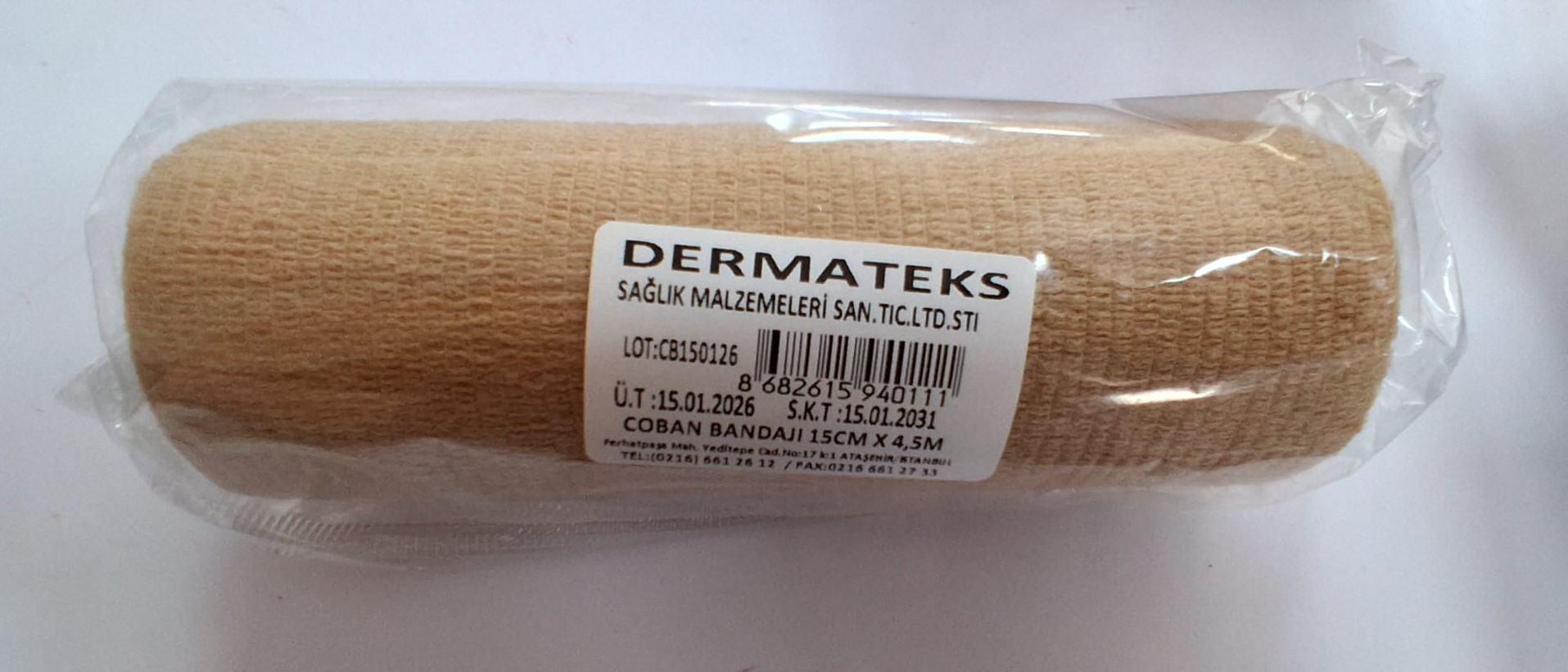 Dermateks Çoban Bandajı 15 cm x 4,5 m Ten Rengi
