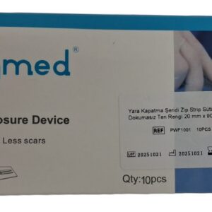 Longmed Yara Kapatma Şeridi Zip Strip Sütür Tek Dokumasız Ten Rengi 20 mm x 90 mm