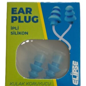 Elipse İpli Silikon Yetişkin Kulak Tıkacı Kulak Koruyucu