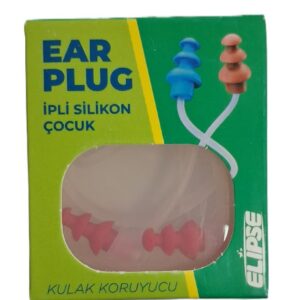 Elipse İpli Silikon Çocuk Kulak Tıkacı Kulak Koruyucu