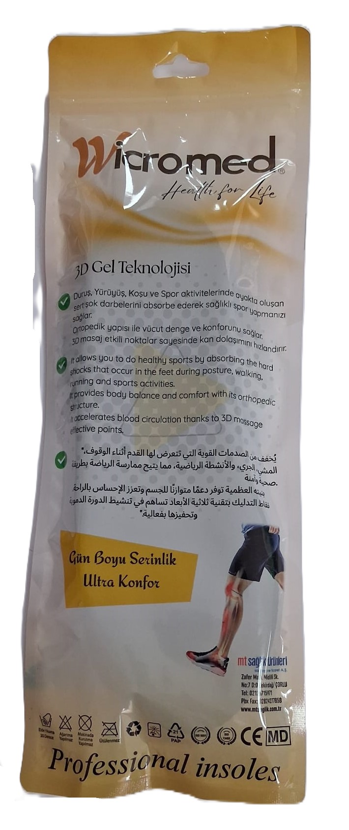 Wicromed MT7037 Memory Foam Vasyl Ortopedik Tabanlık 37-38 - Görsel 2
