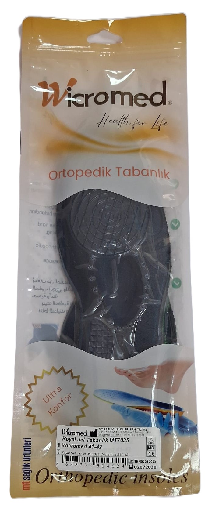 Wicromed MT7035 Royal Jel Ortopedik Tabanlık 41-42