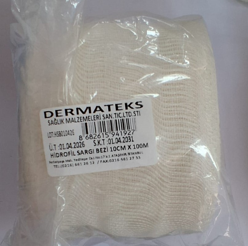 Dermateks Hidrofil Sargı Bezi 10 cm x 100 m